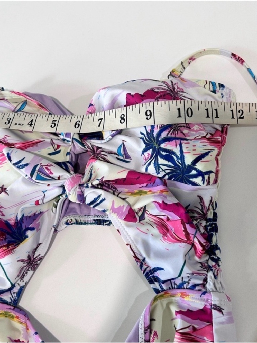 Juicy Couture Pink, Purple & Navy Tropical Logo One-Piece - Picture 12 of 16